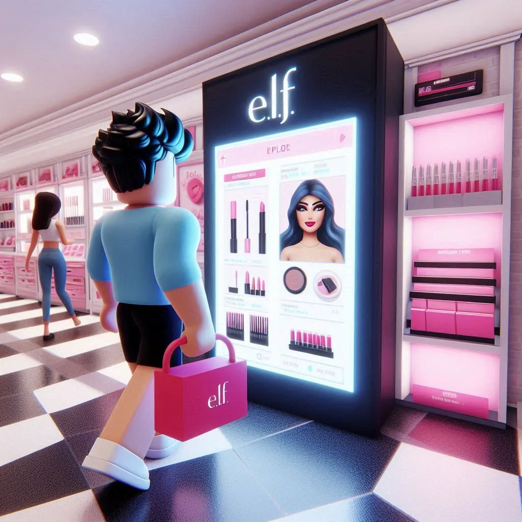 e.l.f. Beauty, Roblox partnership, metaverse marketing, in-game advertising, virtual kiosk, digital retail, beauty marketing trends